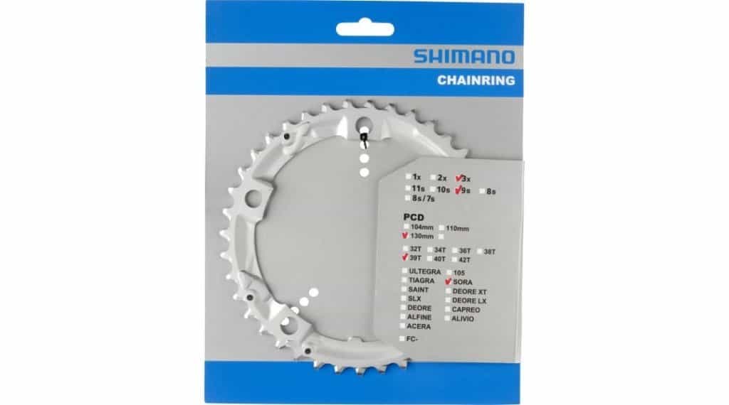 Shimano Sora FC-3403 Kettenblatt 9-fach 5-arm LK 130 39 Zähne silver