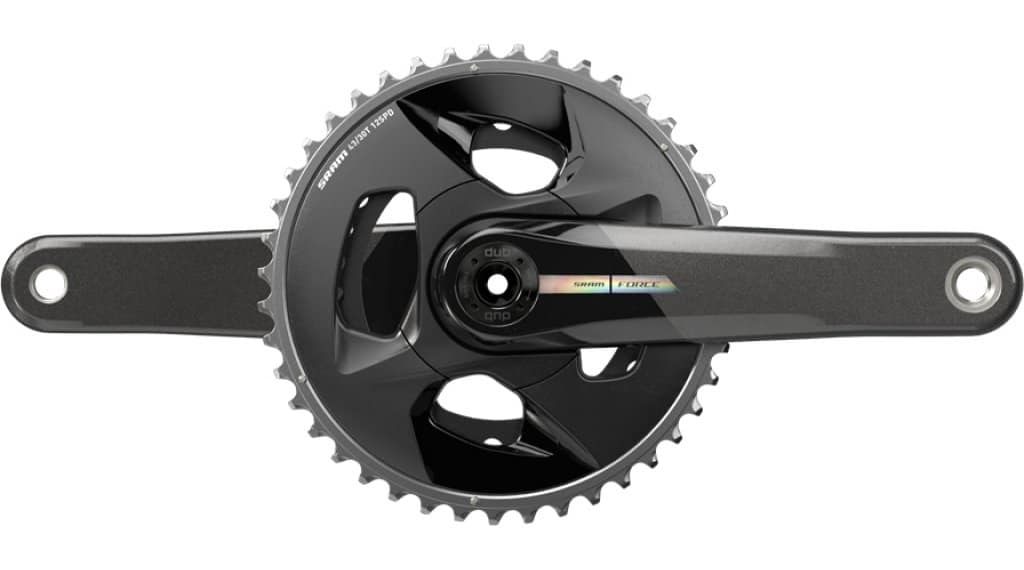 SRAM Force DUB Wide Kurbelgarnitur 2x12 172.5mm 43/30 Zähne unicorn grey/laser foil