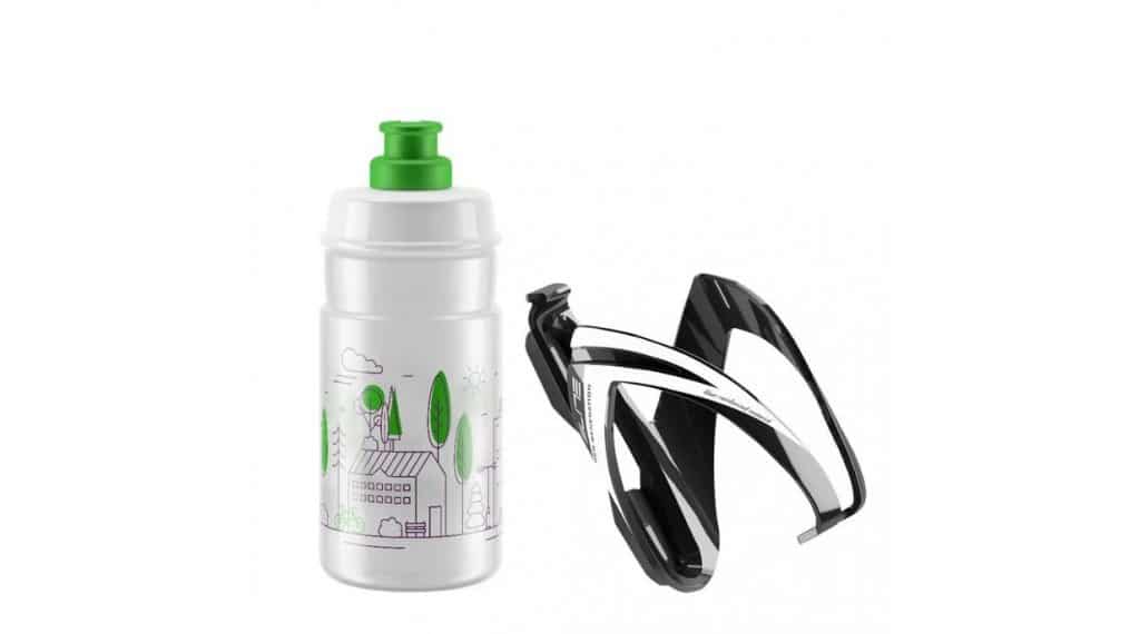 Elite KIT CEO Kinder Flaschenhalter-Set glossy black/white/transparent/green 350ml