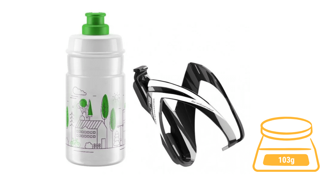Elite KIT CEO Kinder Flaschenhalter-Set glossy black/white/transparent/green 350ml