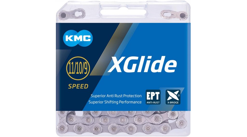 KMC X-Glide EPT Kette 9-11-fach 118-Glieder dark silver inkl. MissingLink
