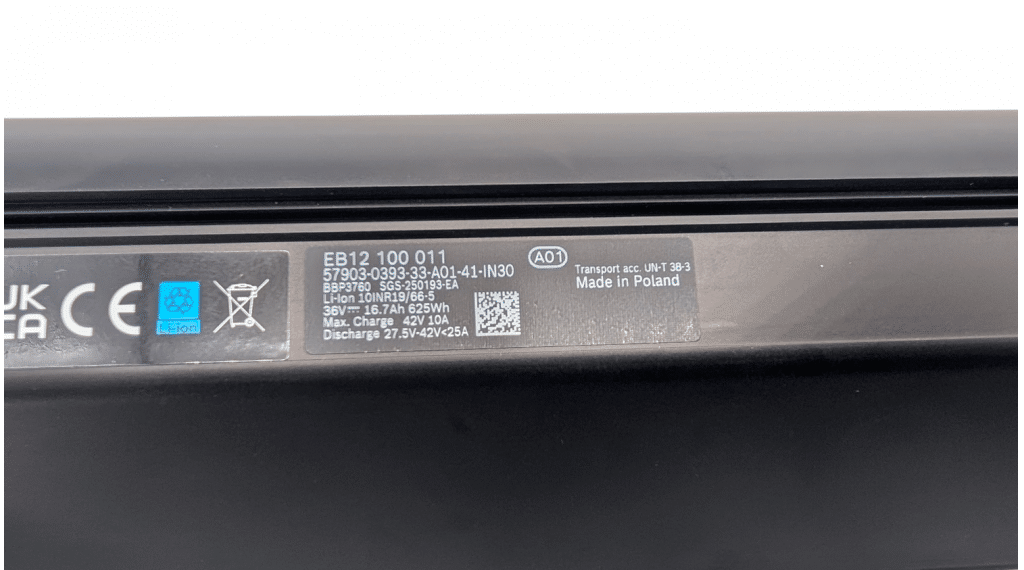 Bosch PowerTube Horizontal 625Wh E-Bike Akku