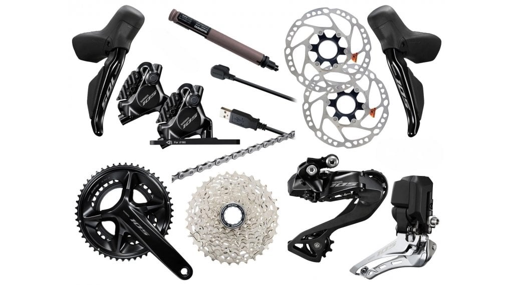 Shimano 105 Di2 R7170 – Grupo hidráulico 2×12, 52/36, casete 11-34 (a granel)