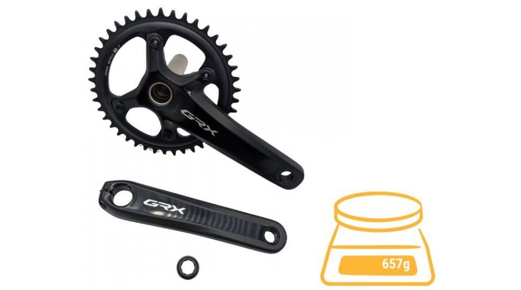 Shimano GRX FC-RX820 – Bielas 1×12, 172,5 mm, plato de 42 (a granel), foto 4